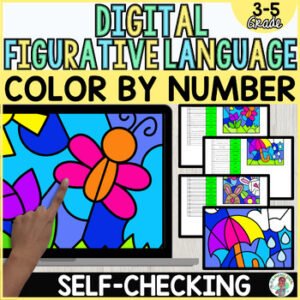 4th Grade Spring Figurative Language Color By Number Worksheet Digital ONLY