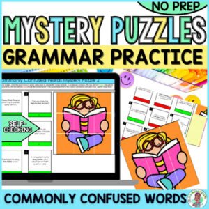4th Grade Grammar Commonly Confused Words Digital Mystery Puzzle Activity 2