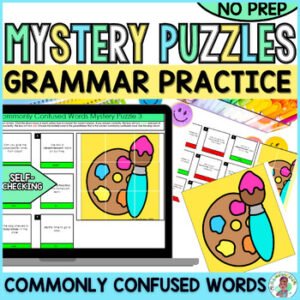 4th Grade Grammar Commonly Confused Words Mystery Puzzle Digital Activity 3