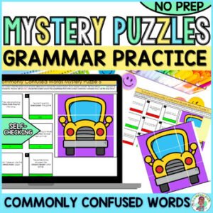 4th Grade Grammar Commonly Confused Words Mystery Puzzle Digital Activity 5
