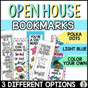 3rd 4th 5th Grade Open House Back to School Elementary ELA Bookmarks