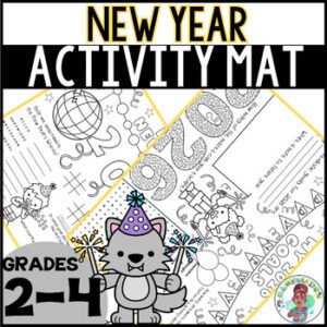 2026 New Year Activity Goal Mats No Prep Print and Go Printables 3rd 4th 5th