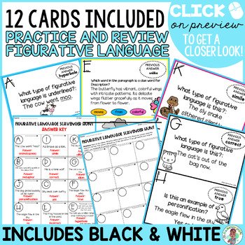 3rd 4th 5th Grade Reading Figurative Language Scavenger Hunt Activity Printable - Image 4