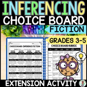 3rd 4th 5th Grade Year Round Choice Board Inference Fiction Enrichment Activity