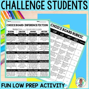 3rd 4th 5th Grade Year Round Choice Board Inference Fiction Enrichment Activity - Image 3