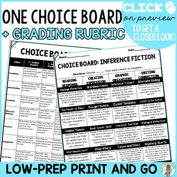 3rd 4th 5th Grade Year Round Choice Board Inference Fiction Enrichment Activity - Image 4