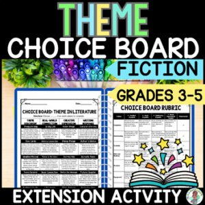 3rd 4th 5th Grade Year Round Choice Board Menu Theme Extension Enrichment