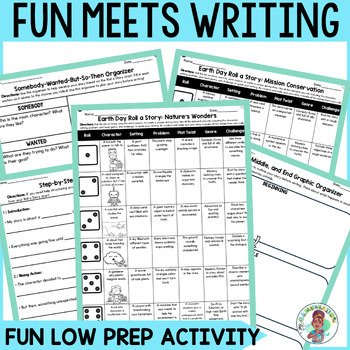 3rd 4th 5th Grade Earth Day Roll a Story Creative Writing Activity ELA - Image 3