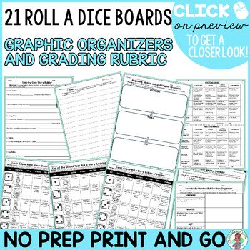 3rd 4th 5th Roll A Story Creative Writing Bundle Activity Graphic Organizer Game - Image 4