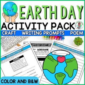 3rd 4th 5th Grade Earth Day Opinion Writing Prompt w/ Globe Craft Printable ELA