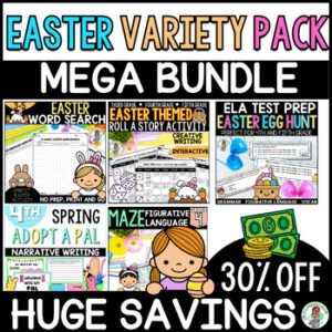 3rd, 4th, 5th Grade Easter ELA Activities Bundle for Grammar, Writing, Test Prep