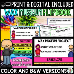 Living Wax Museum Historical Figures Biography Research Project 4th 5th Grade