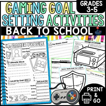 Gamer Theme Back to School Gaming Pack Grades 3-5 Writing Goals Strengths