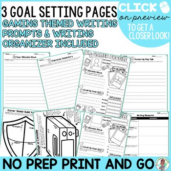Gamer Theme Back to School Gaming Pack Grades 3-5 Writing Goals Strengths - Image 4