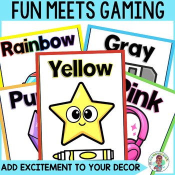 K 1st 2nd Grade Color Art Gaming Posters Classroom Gamer Decor - Image 3