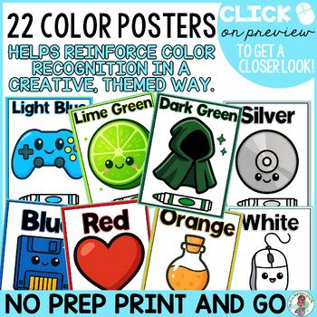 K 1st 2nd Grade Color Art Gaming Posters Classroom Gamer Decor - Image 4