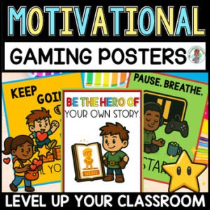 3rd 4th 5th Grade Gamer Motivational Gaming Posters SEL Classroom Decor
