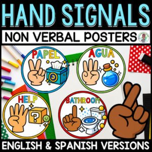 3rd 4th 5th Grade Hand Signals Gamer Style Classroom Management English Spanish