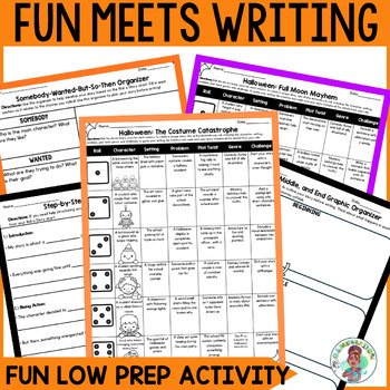 3rd 4th 5th Grade Roll a Story Halloween Creative Writing Dice Activity ELA - Image 3