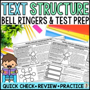 4th Grade Text Structure Reading Bell Ringers Morning Work Test Prep Quick Check