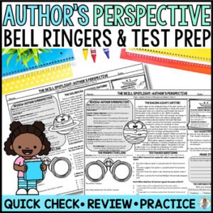 4th Grade Author's Perspective Reading Bell Ringers Morning Work Test Prep ELA