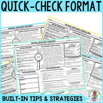 4th Grade Main Idea Reading Bell Ringers Morning Work Test Prep Quick Check ELA - Image 3