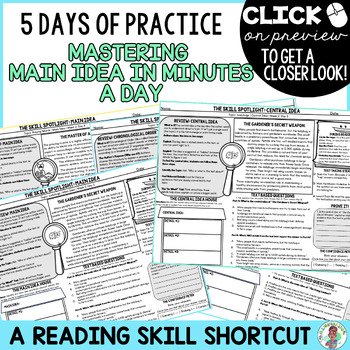 4th Grade Main Idea Reading Bell Ringers Morning Work Test Prep Quick Check ELA - Image 4