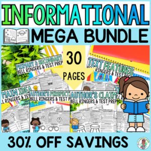 4th Grade Informational Text Reading Bell Ringers Morning Work Test Prep ELA