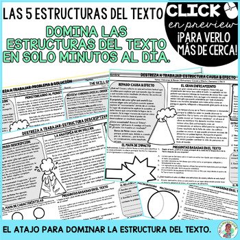 4th Grade Text Structure Spanish Reading Bell Ringers Morning Work Test Prep - Image 4