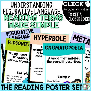 Figurative Language Reading Posters Anchor Charts Literature Word Wall 4th Grade - Image 4