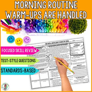 4th Grade Reading Comprehension Bell Ringers Morning Work Test Prep Quick Check - Image 3